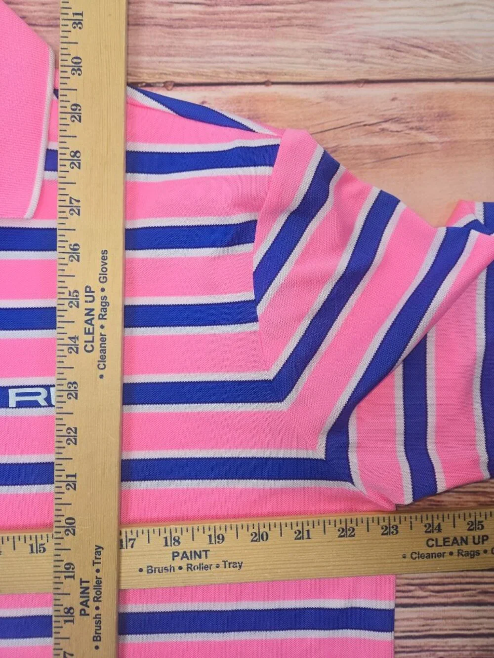 RLX Ralph Lauren Mens Pink Striped Polo Size Large